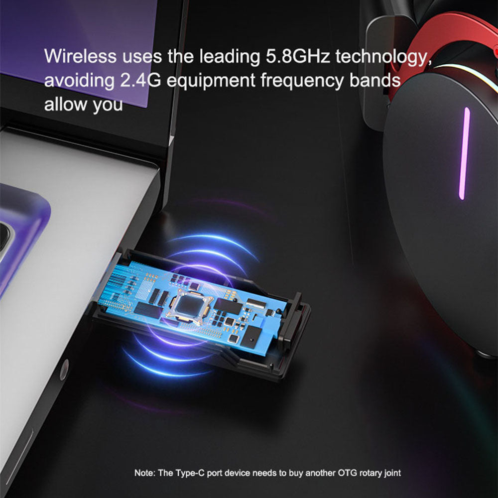 AOLION ALP5068 Gaming-hovedtelefoner kompatible med PS5-konsol 5.8G trådløst Bluetooth-headset AOLION ALP5068 Gaming-hovedtelefoner kompatible med PS5-konsol 5.8G trådløst Bluetooth-headset